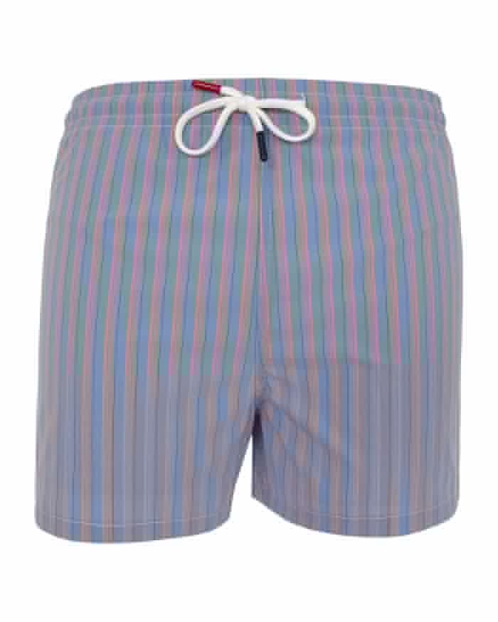 John 8102 Stripe - Maillot Short de bain homme bleu orange 1