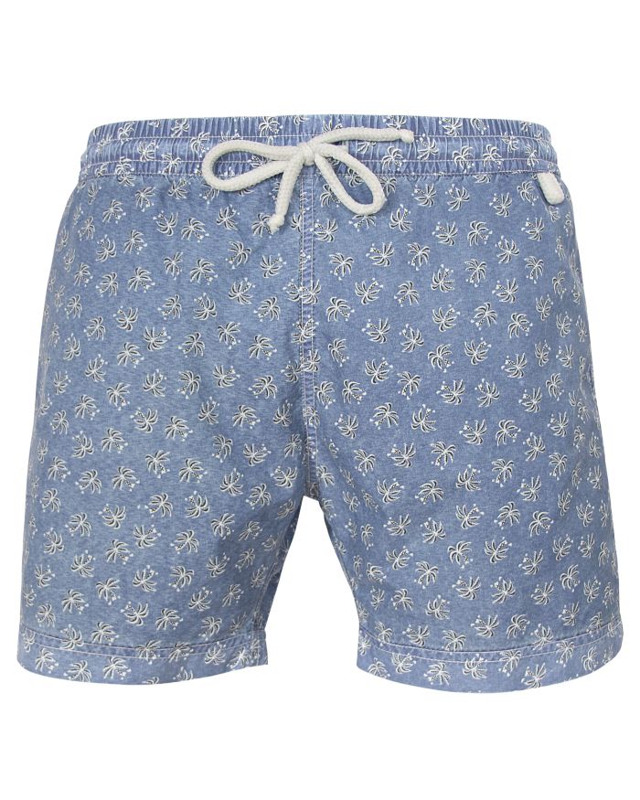 Montauk 815 - Palmier washed | Maillot Short de bain homme bleu