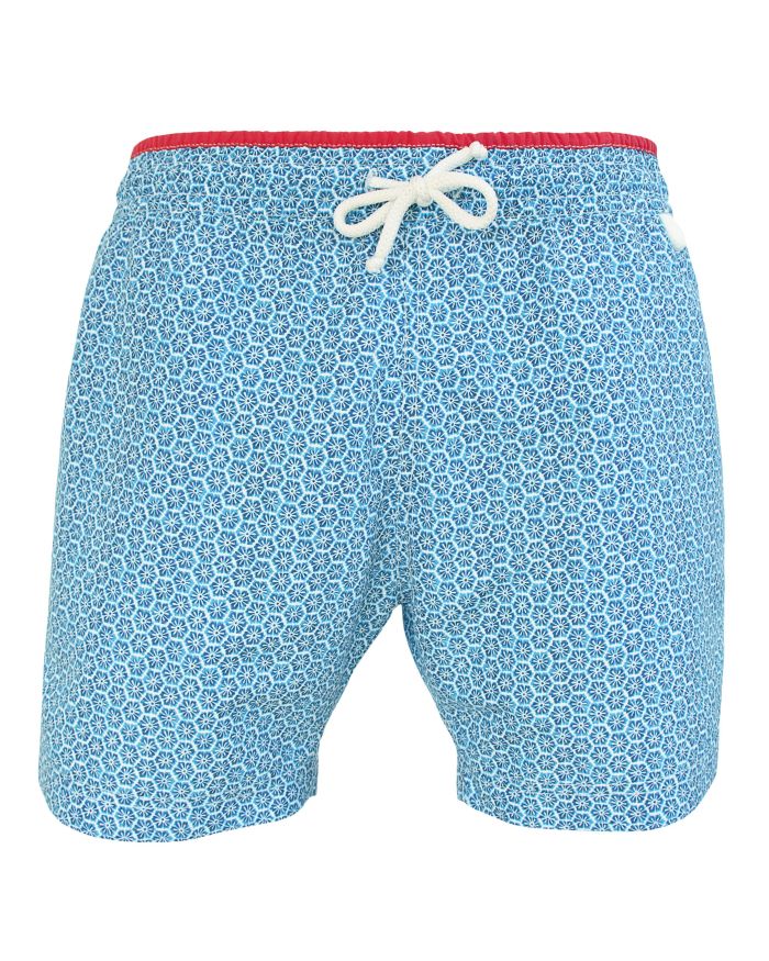 Newjim 706 - Flocon | Maillot Short de bain homme étoilé bleu et blanc